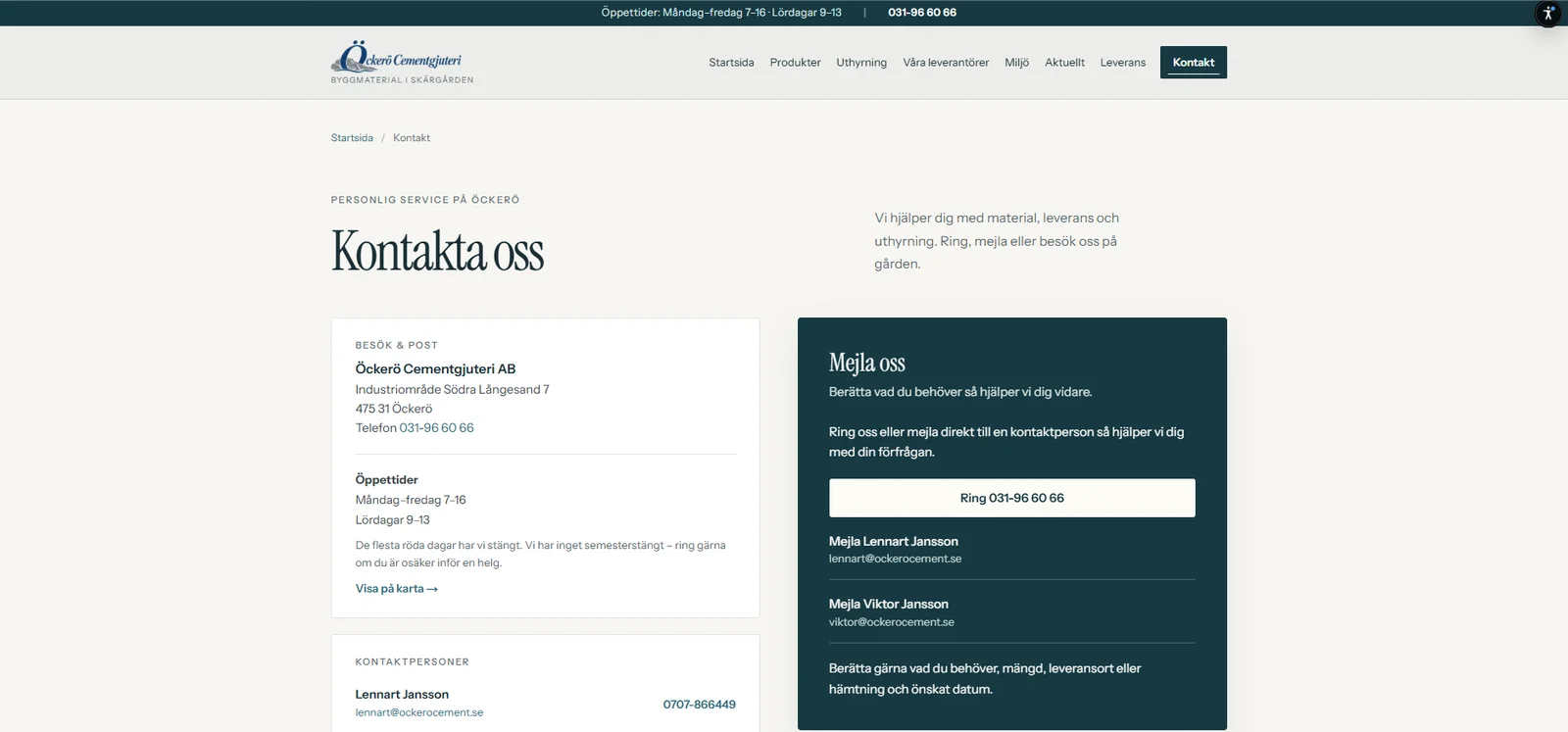 Ny webbplats: Kontakt med mindre letande