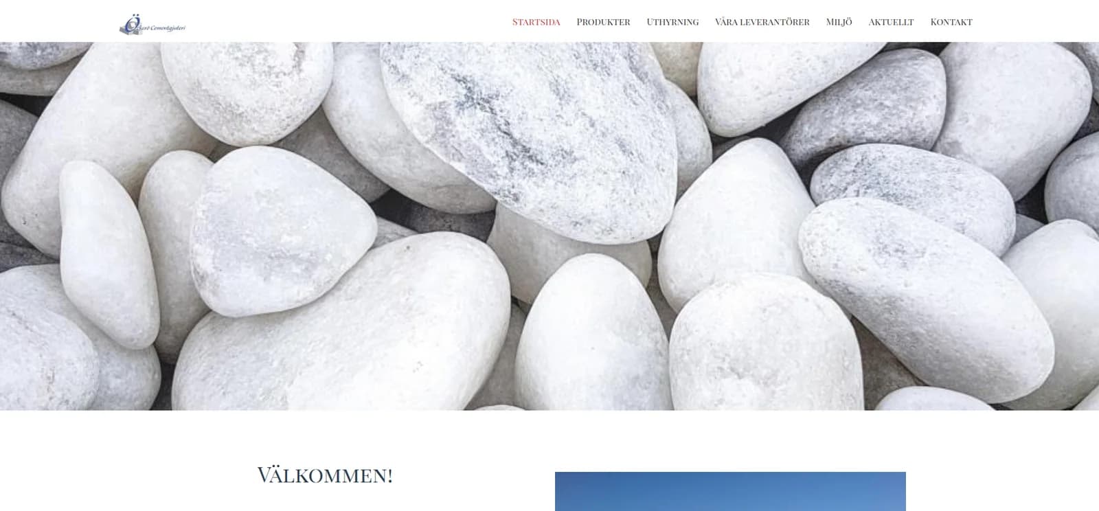 Öckerö Cementgjuteris startsida – före omarbetningen